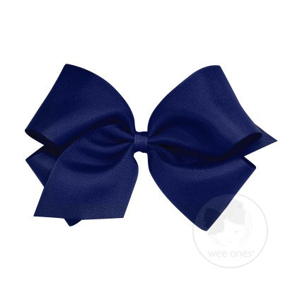 WEE ONES GROSGRAIN LIGHT NAVY BOW LNV