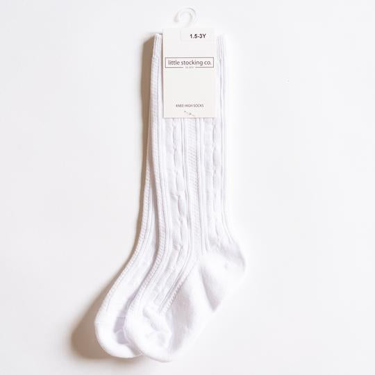 LITTLE STOCKING COMPANY WHITE KNEE HIGH SOCKS