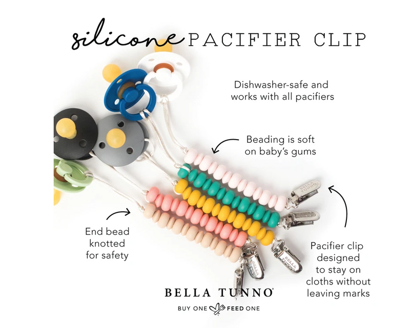 BELLA TUNNO PACIFIER CLIP PINK