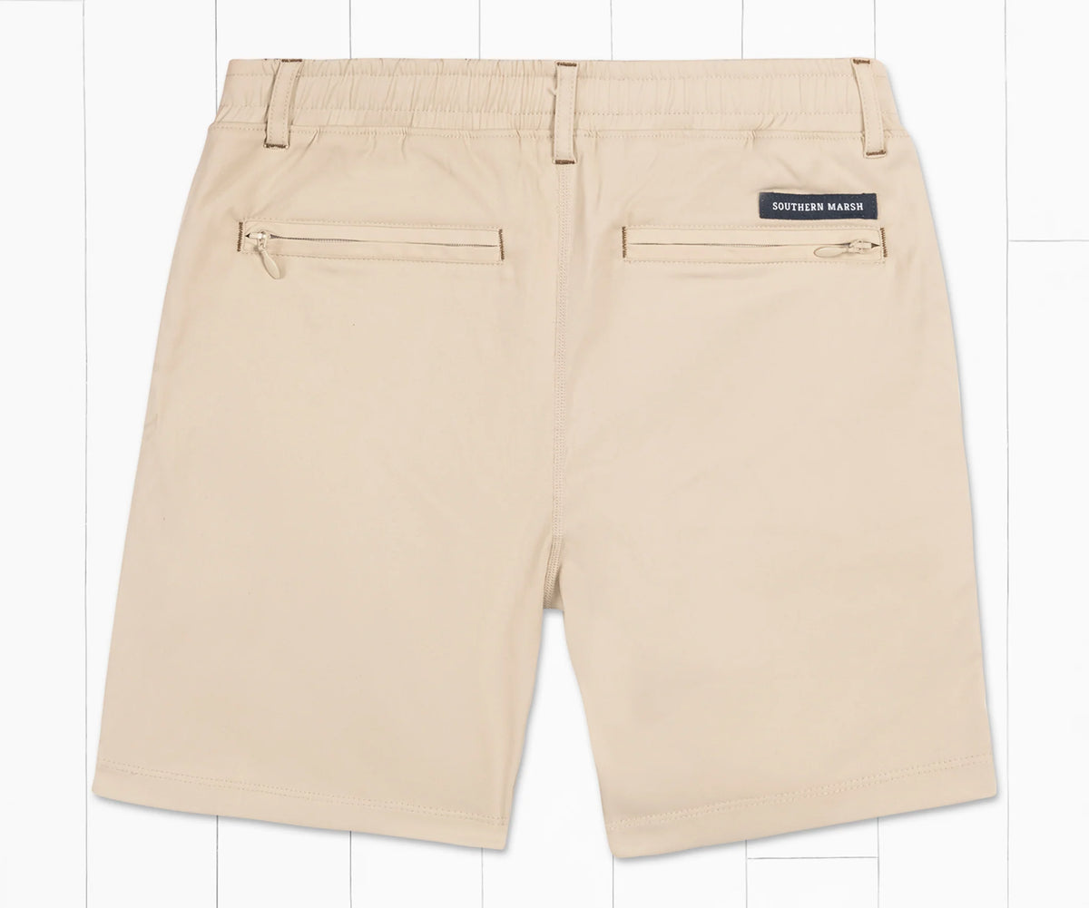 SOUTHERN MARSH YOUTH BILLFISH LINED PERFORMANCE SHORT KHAKI