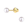 CHERISHED MOMENTS 14K GOLD-PLATED WHITE PEARL EARRINGS WITH SCREW BACKS