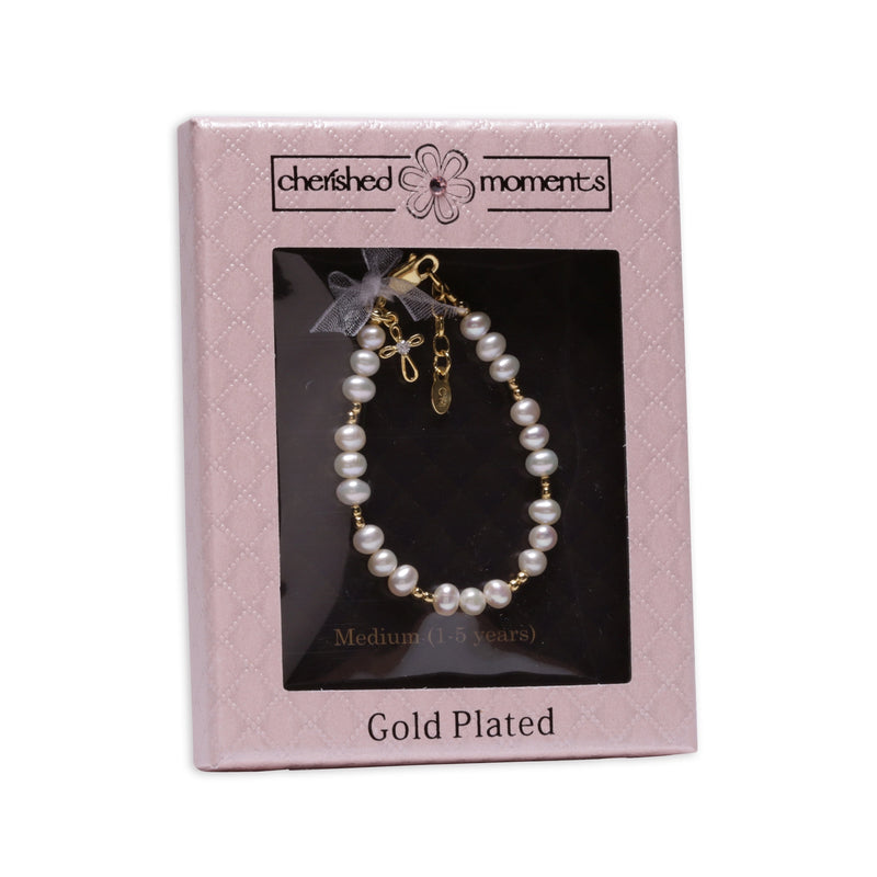 CHERISHED MOMENTS WILLOW GOLD PLATED PEARL BRACELET
