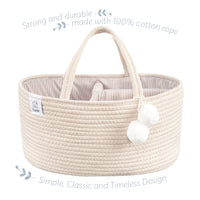 FEPHAS COTTON ROPE DIAPER CADDY BEIGE