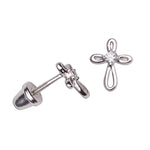 CHERISHED MOMENTS STERLING SILVER BAPTISM CROSS EARRINGS
