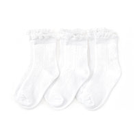 LITTLE STOCKING MIDI 3 PACK ALL WHITE FANCY.