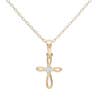 CHERISHED MOMENTS 14K GOLD PLATED KIDS CROSS OPEN INFINITY NECKLACE