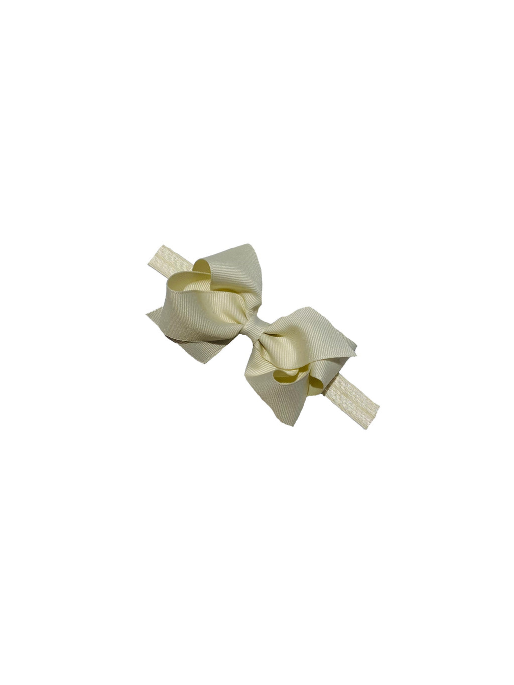 WEE ONES GROSGRAIN BOW ON MATCHING BAND ANTIQUE WHITE ANW