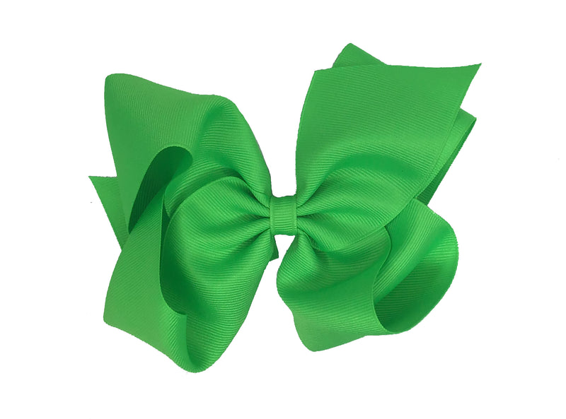 WEE ONES GROSGRAIN SCHIFF NEON GREEN BOW SNG LE
