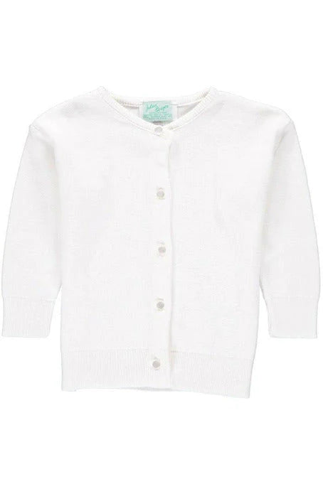 JULIUS BERGER PERSONALIZED COTTON CASHMERE GIRL CARDIGAN WHITE