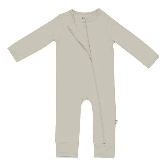 KYTE BABY ZIPPERED ROMPER KHAKI LE