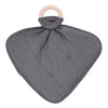 KYTE BABY LOVEY IN CHARCOAL WITH REMOVABLE WOODEN TEETHING RING LE