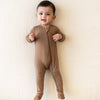 KYTE BABY ZIPPERED ROMPER COFFEE LE